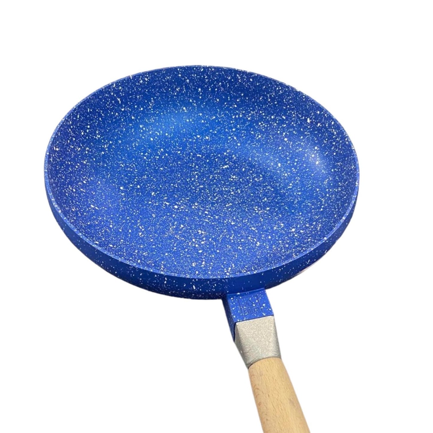 Linea Blue Flower - Wok Tondo in Pietra Lavica con Manico Estraibile