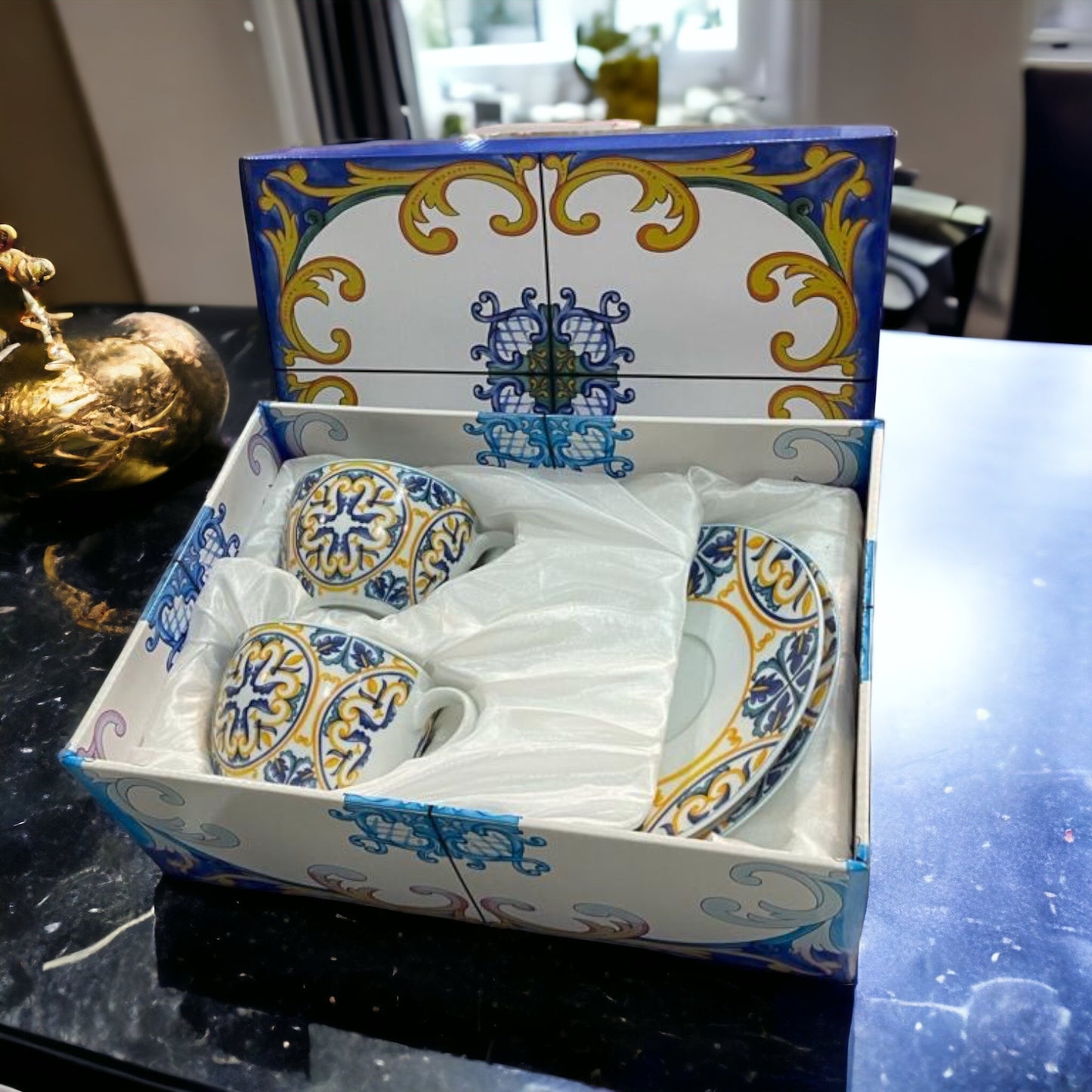 Set di 2 Tazze da Tè/Cappuccino con Piattini