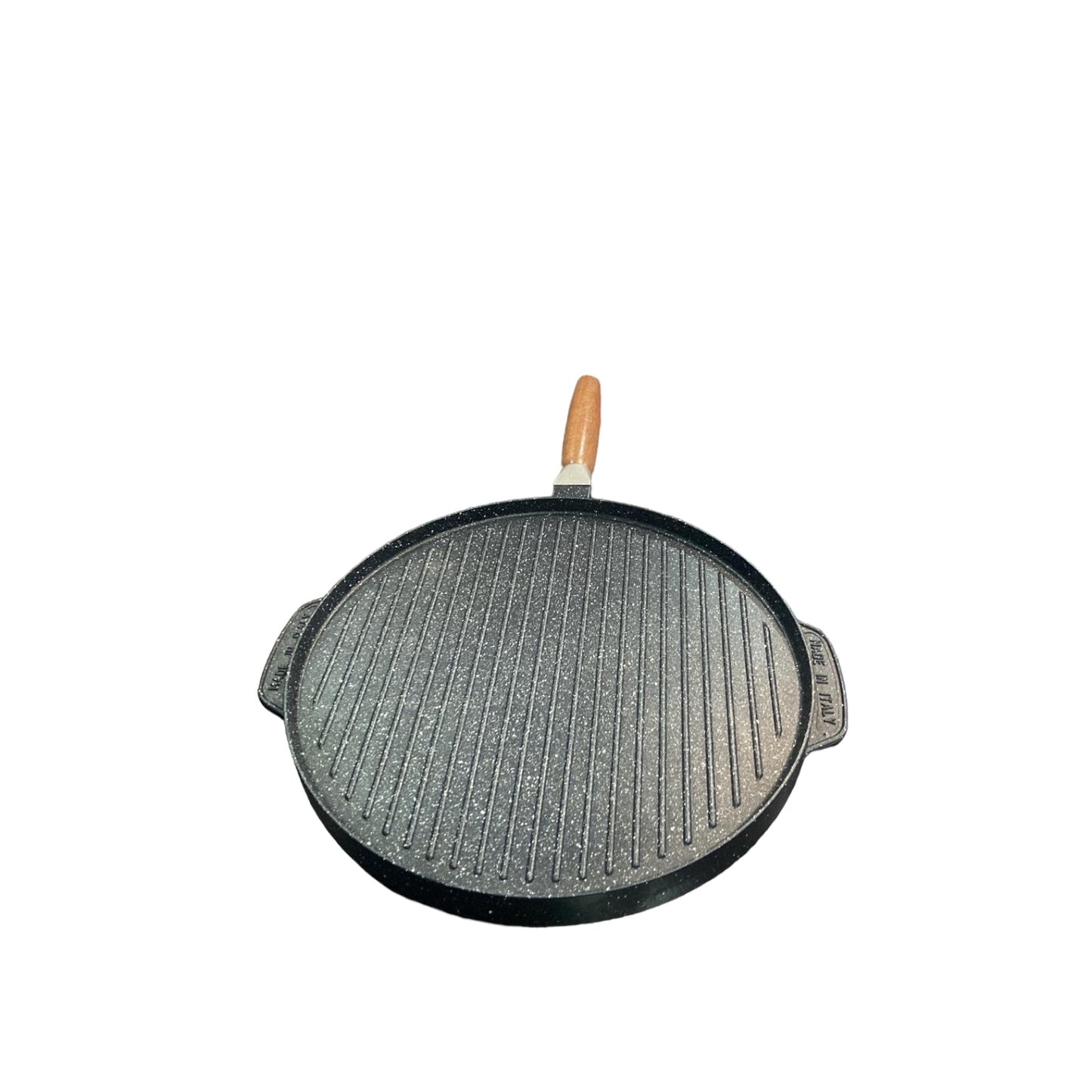 Piastra Tonda Double Face Liscia/Grigliata con Manico Estraibile