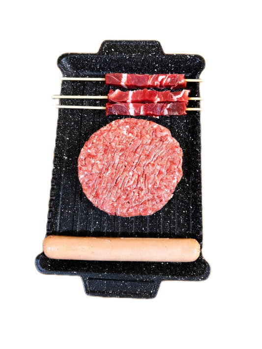 Spiedinalla Piastra Grill Senza Fumo | Griglia per Carne, Spiedini e Hamburger | Antiaderente, Raccolta Grassi, Uso su Fornello | Cottura Sana in Casa