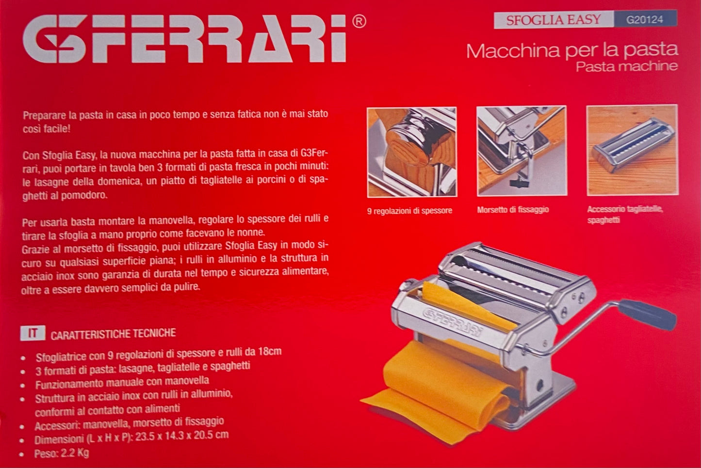 Macchina Manuale per Pasta G3 Ferrari – La Sfoglia della Tradizione, Fatto in Casa con Stile!