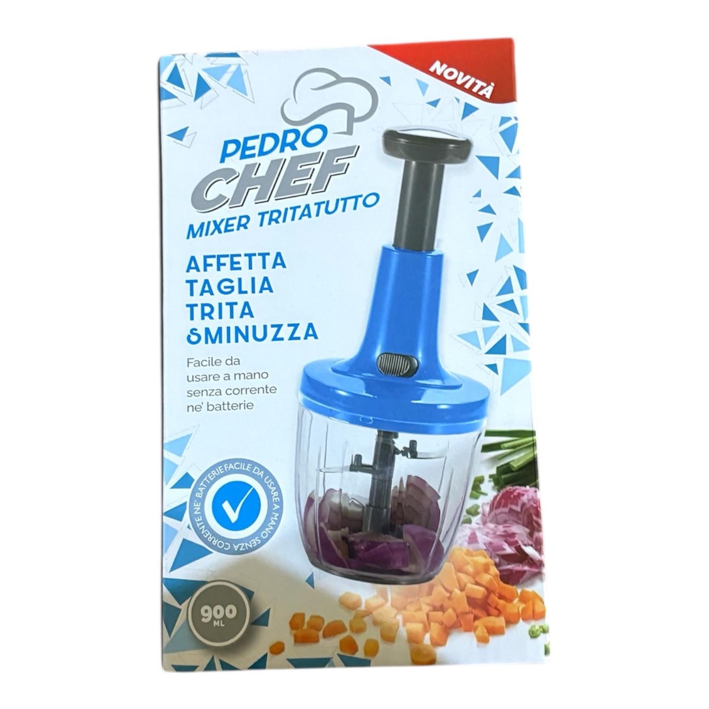 Chef Push & Twist Sistema Multifunzionale per Affettare Tagliare Tritare e Smunizzare con Precisione 900 ml Utensile Versatile per Cucina