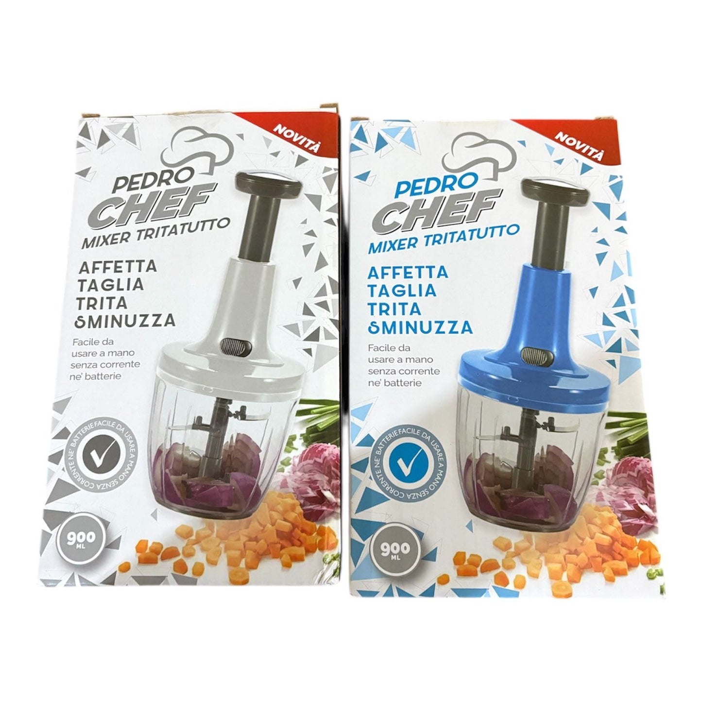 Chef Push & Twist Sistema Multifunzionale per Affettare Tagliare Tritare e Smunizzare con Precisione 900 ml Utensile Versatile per Cucina