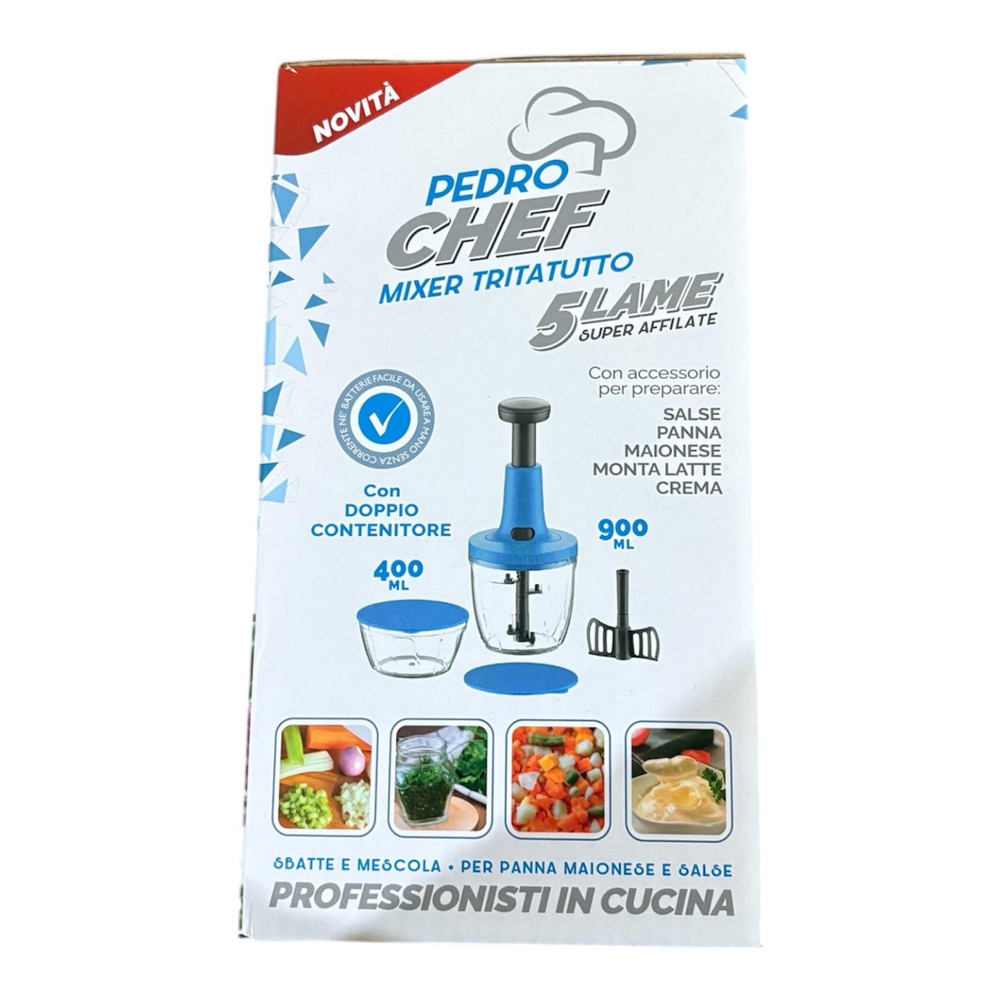 Chef Push & Twist Sistema Multifunzionale per Affettare Tagliare Tritare e Smunizzare con Precisione 900 ml Utensile Versatile per Cucina