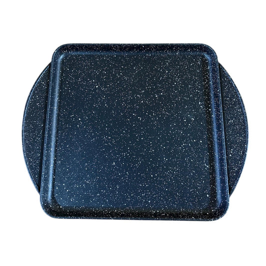 Plancia rettangolare liscia dotata di maniglie adatta per l’induzione e gas 28 X 28 cm, artigianale Made in Italy