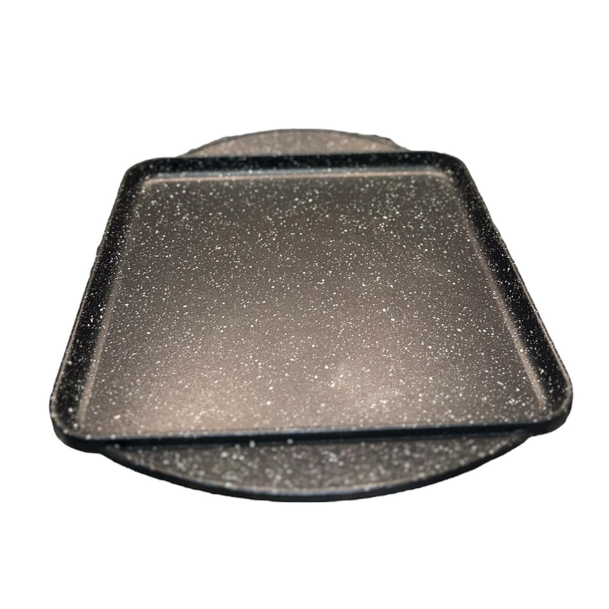 Plancia rettangolare liscia dotata di maniglie adatta per l’induzione e gas 28 X 28 cm, artigianale Made in Italy